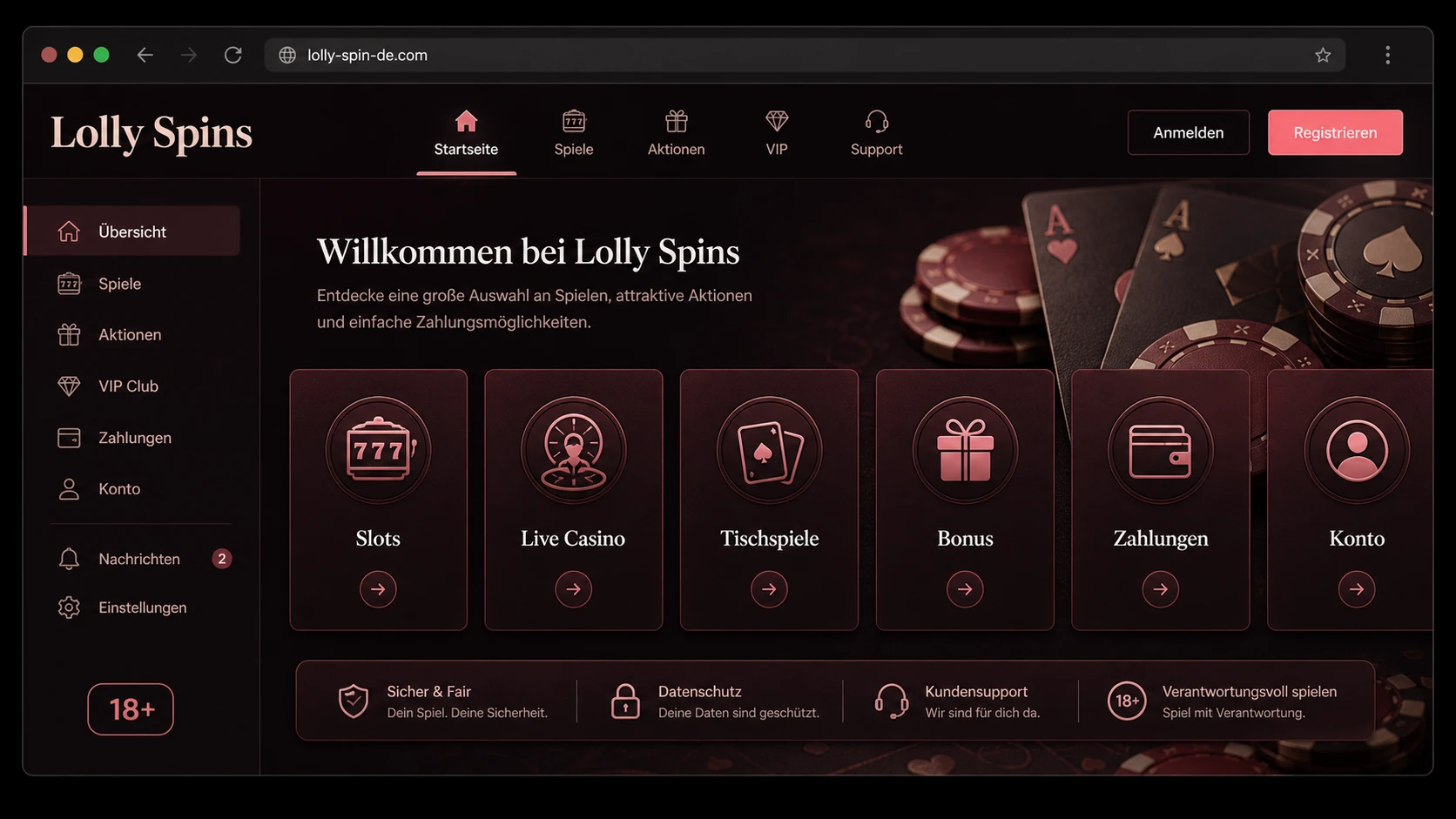 Was bietet das Lolly Spins Casino?